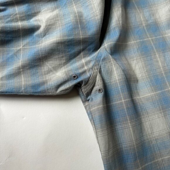 Filson Mens L Long Sleeve Button Shirt Twin Lakes Sport Plaid Blue Gray Gorpcore - Picture 4 of 6